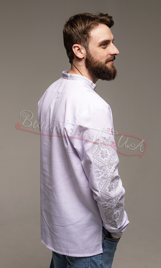 Сорочка чоловіча з сірим орнаментом 346-1 - фото 3 vishivano4ka.com.ua