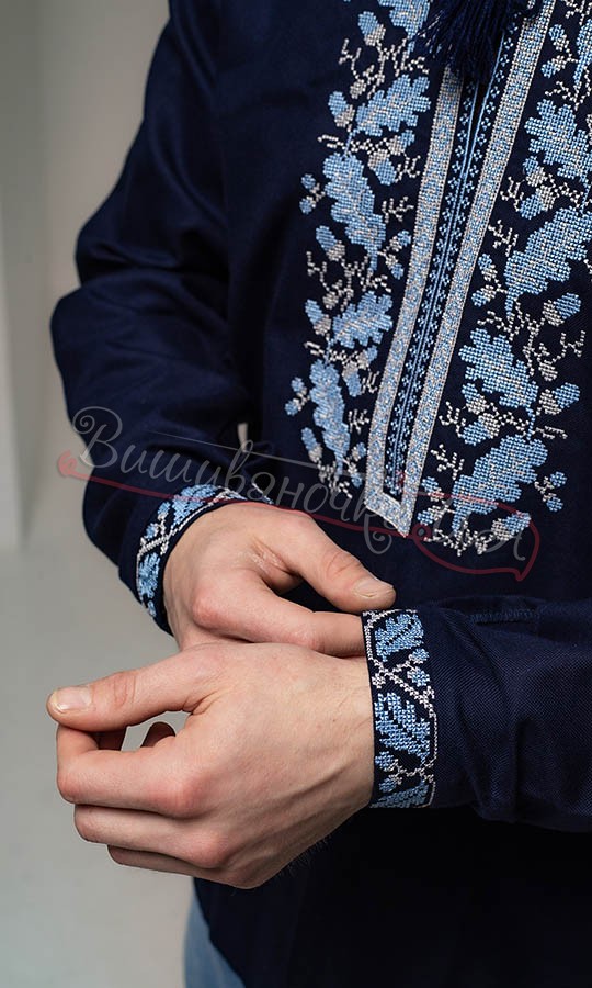 Чоловіча вишиванка на домотканому полотні 348-6 - фото 3 vishivano4ka.com.ua