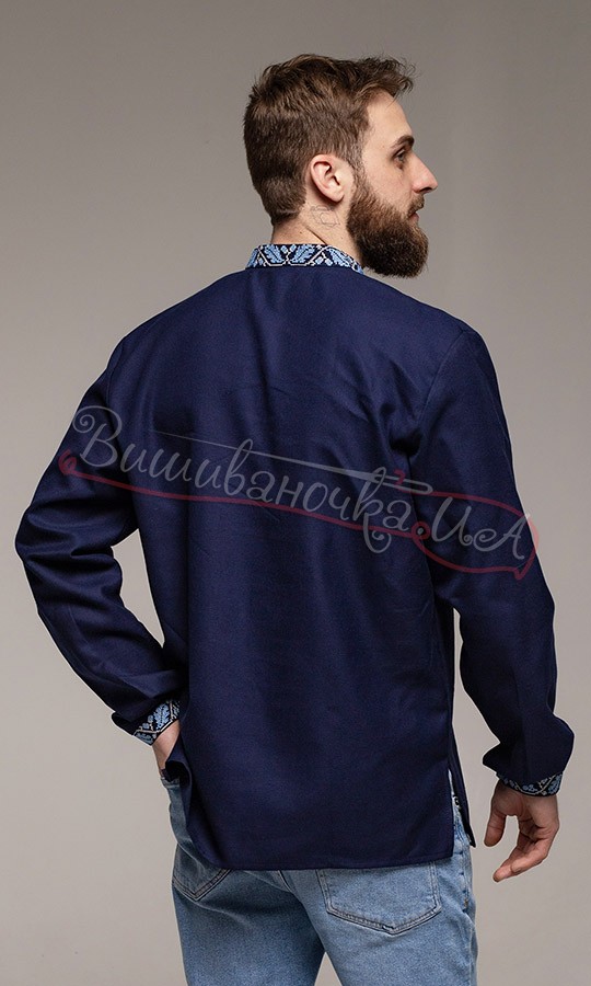 Чоловіча вишиванка на домотканому полотні 348-6 - фото 4 vishivano4ka.com.ua