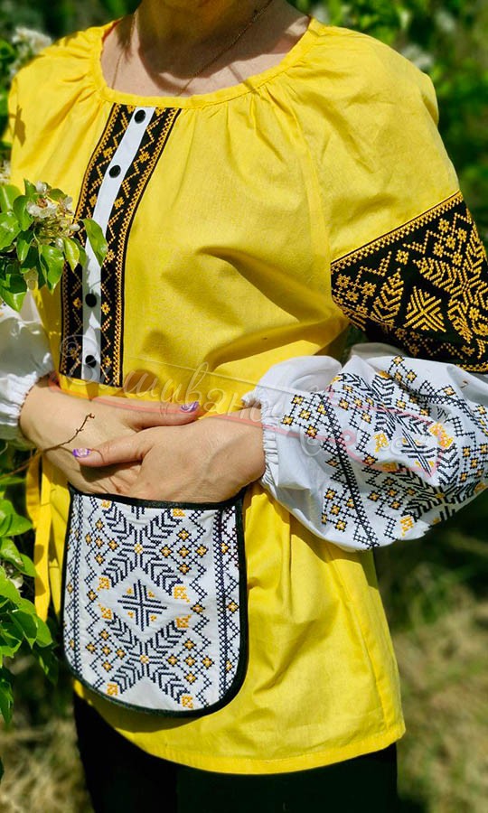 Жовта яскрава вишиванка з сумочкою 7250 - фото 4 vishivano4ka.com.ua