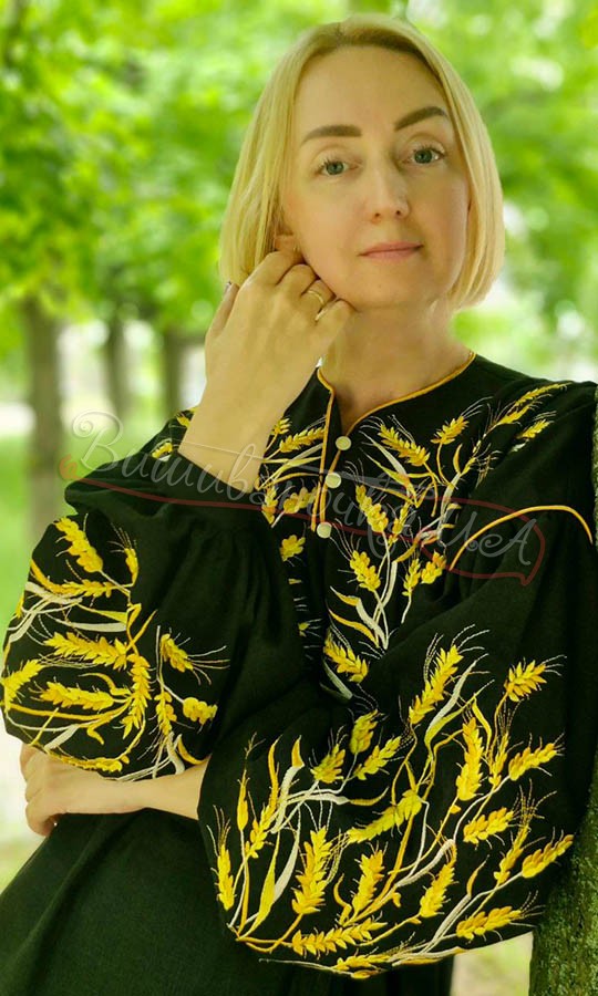 Жіноча блуза з вишитим колоссям 7251 - фото 3 vishivano4ka.com.ua