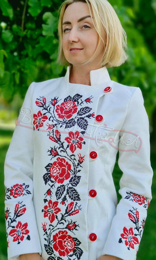 Пальто з яскравою вишивкою 7255 - фото 3 vishivano4ka.com.ua