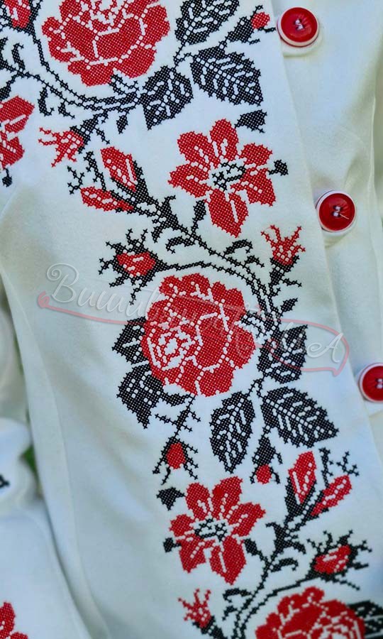 Пальто з яскравою вишивкою 7255 - фото 5 vishivano4ka.com.ua