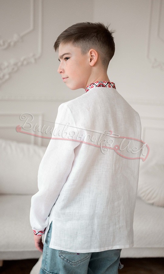 Біла лляна сорочка 4445 - фото 3 vishivano4ka.com.ua