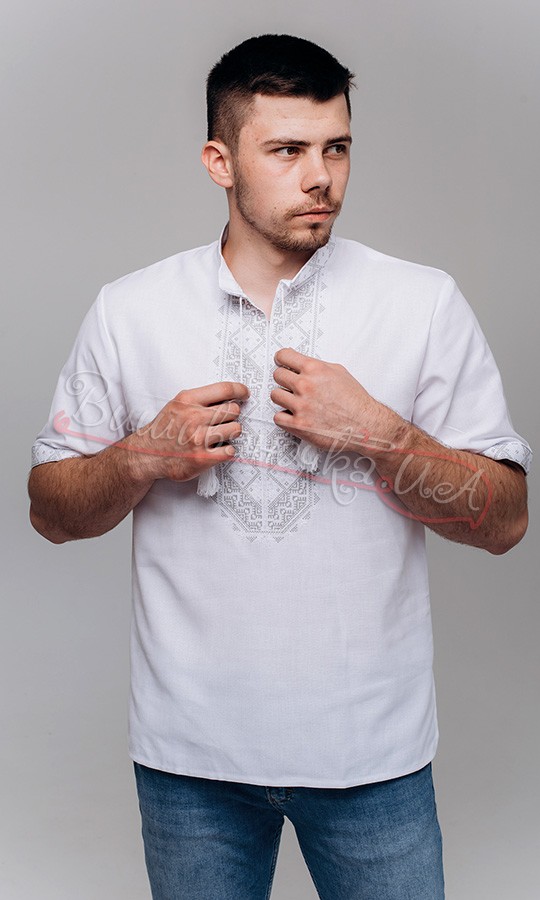 Рубашка мужская с коротким рукавом 316-1к - фото 4 vishivano4ka.com.ua