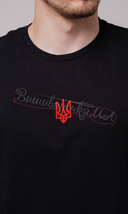 Чорна футболка з патріотичним орнаментом 3009 - фото 3 vishivano4ka.com.ua