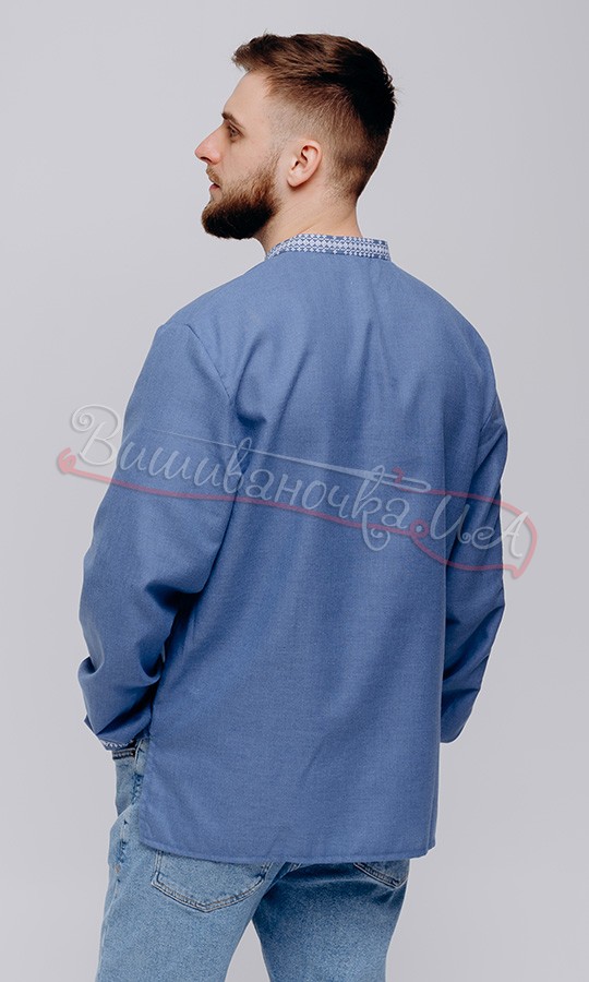 Чоловіча вишиванка на домотканому полотні 346-7 - фото 3 vishivano4ka.com.ua