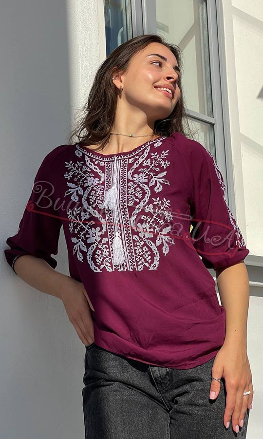 Жіноча блуза зі штапелю 1025 - фото 2 vishivano4ka.com.ua