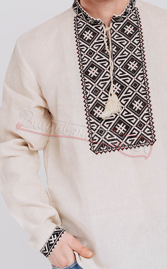 Чоловіча вишиванка з геометричним узором 6010 - фото 3 vishivano4ka.com.ua