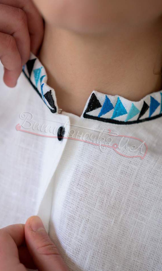 Лляна біла сукня з вишивкою на ґудзиках 4638 - фото 5 vishivano4ka.com.ua