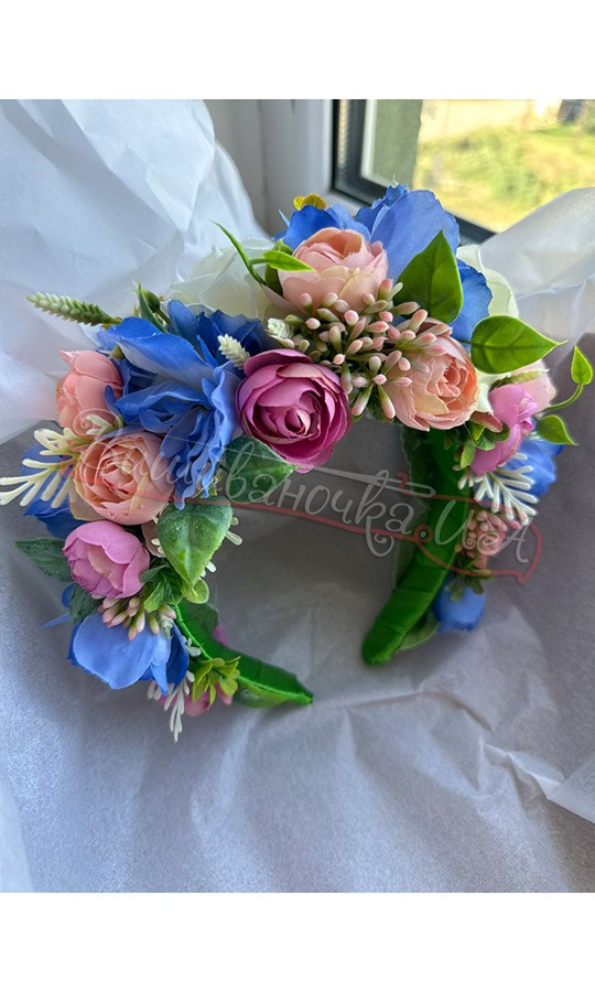 Віночок з квітів В62 - фото 1 vishivano4ka.com.ua