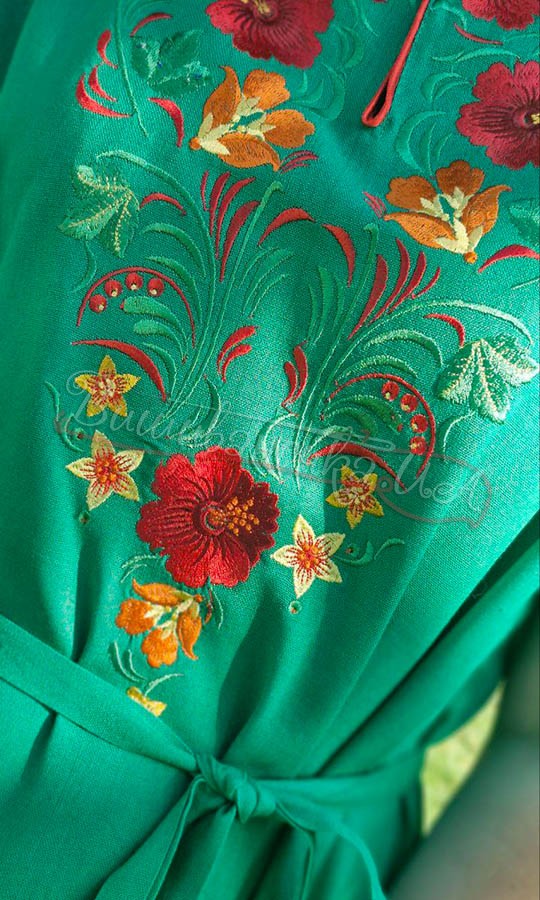 Сукня зеленого кольору з вишивкою 7533 - фото 5 vishivano4ka.com.ua