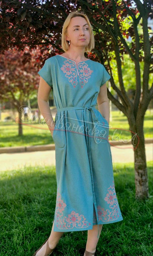 Сукня в ніжному кольорі з вишивкою 7535 - фото 1 vishivano4ka.com.ua