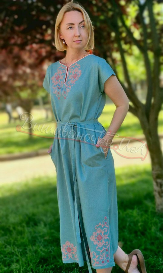 Сукня в ніжному кольорі з вишивкою 7535 - фото 2 vishivano4ka.com.ua