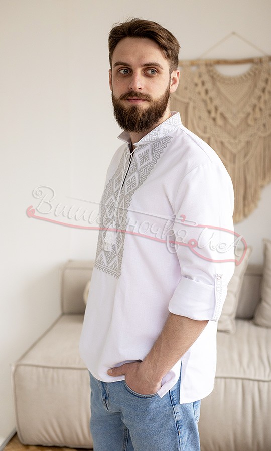Сорочка чоловіча вишита з пат-манжетом 319-1+ - фото 3 vishivano4ka.com.ua