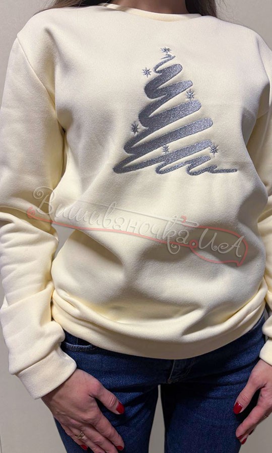 Свитшот с серебристой вышивкой 0014 - фото 3 vishivano4ka.com.ua