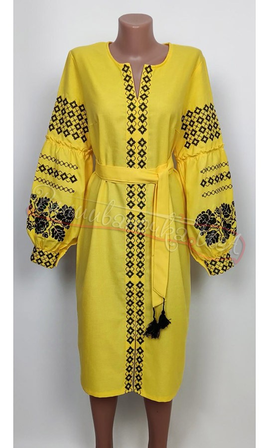 Жіноча сукня в жовтому кольорі 456-3.2 - фото 1 vishivano4ka.com.ua