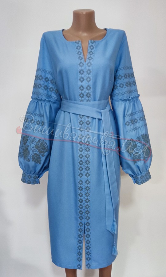 Сукня ніжно-блакитного кольору 456-5.5 - фото 1 vishivano4ka.com.ua