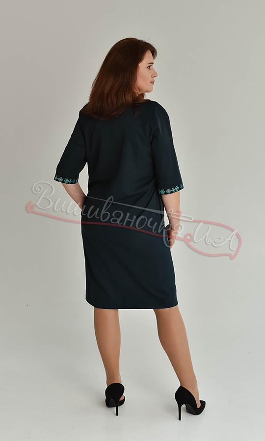 Зелене плаття з вишивкою 4578 - фото 3 vishivano4ka.com.ua