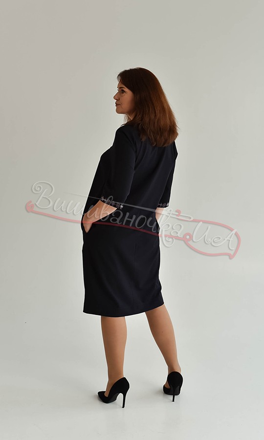 Темно-синя сукня з вишивкою 4580 - фото 3 vishivano4ka.com.ua