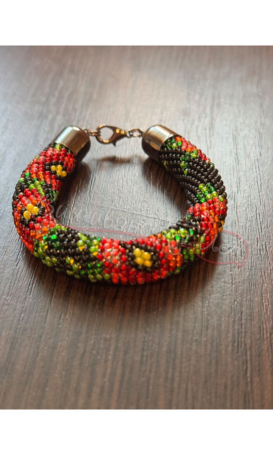 Браслет-джгут з бісеру Д33 - фото 2 vishivano4ka.com.ua