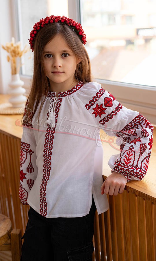 Блузка для девочки с вышивкой 951-2. - фото 3 vishivano4ka.com.ua