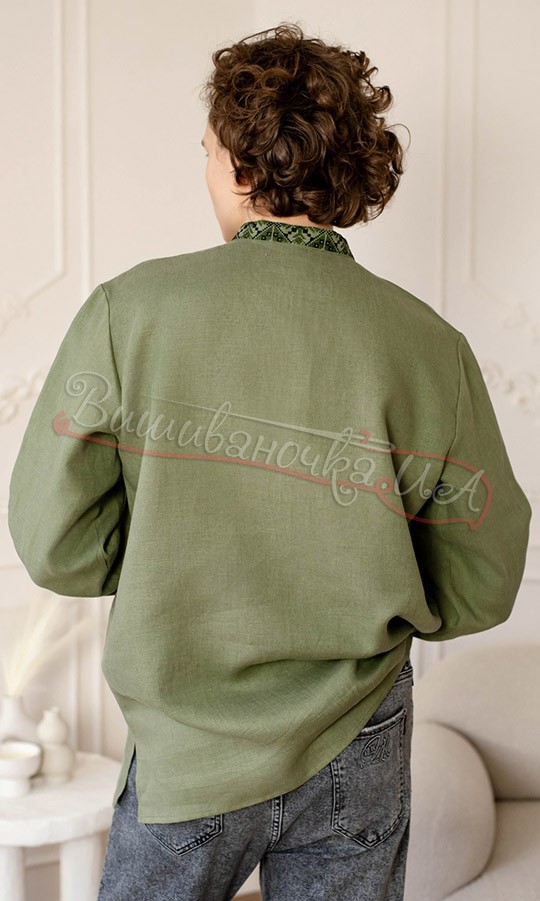 Вишита лляна сорочка з Тризубом 4279 - фото 3 vishivano4ka.com.ua