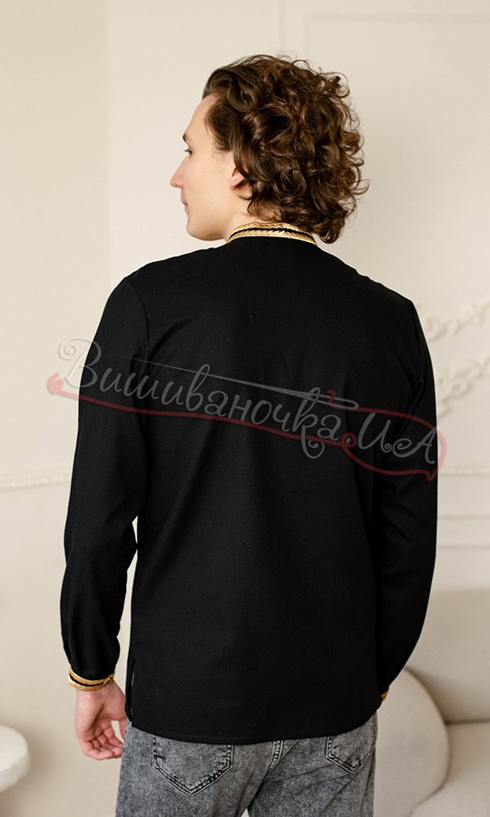 Чорна вишиванка з колосками 4266 - фото 3 vishivano4ka.com.ua