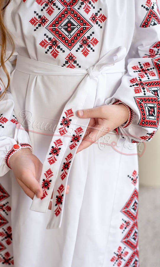 Белое вышитое платье для девочки 4361 - фото 3 vishivano4ka.com.ua