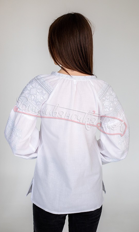 Блуза з ніжним світлим узором 551-1 - фото 4 vishivano4ka.com.ua