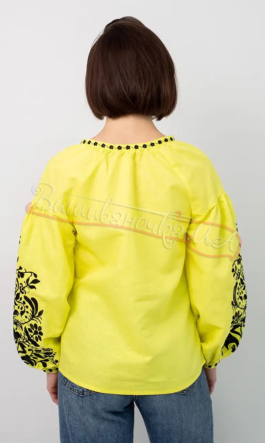 Жовта жіноча блуза з вишивкою 1041 - фото 3 vishivano4ka.com.ua
