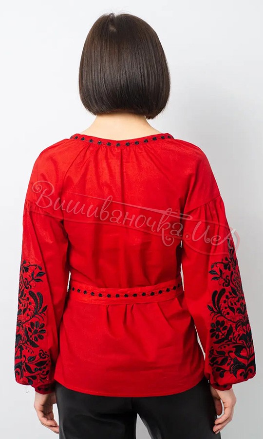 Жіноча вишиванка в червоному кольорі 1042 - фото 4 vishivano4ka.com.ua