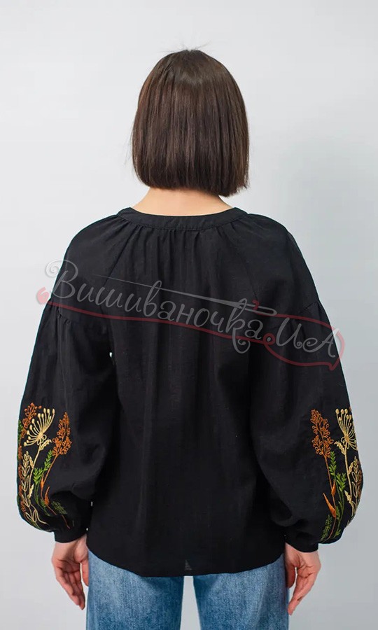 Чорна жіноча блуза 72-022 - фото 3 vishivano4ka.com.ua