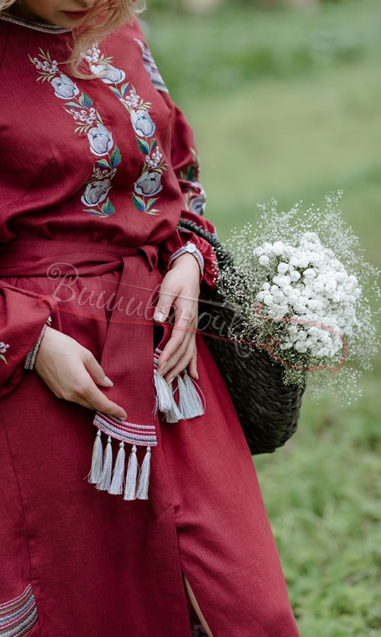 Вишукана жіноча сукня бордового кольору 4530 - фото 3 vishivano4ka.com.ua