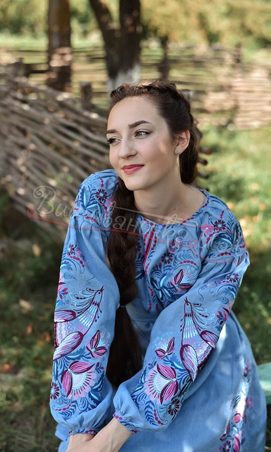 Сукня жіноча з льону 4610-к - фото 3 vishivano4ka.com.ua