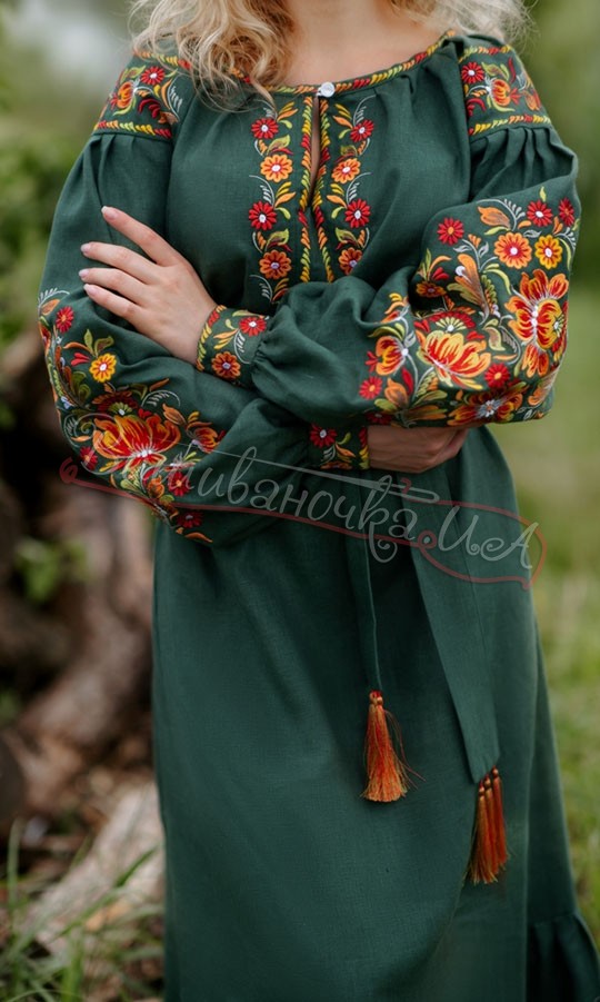 Лляне плаття з вишивкою 4505 - фото 3 vishivano4ka.com.ua