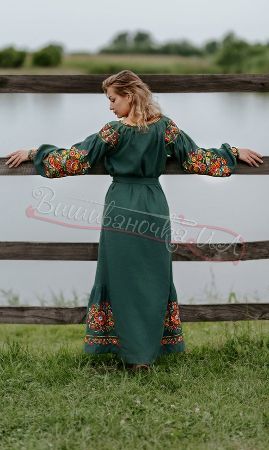 Лляне плаття з вишивкою 4505 - фото 4 vishivano4ka.com.ua