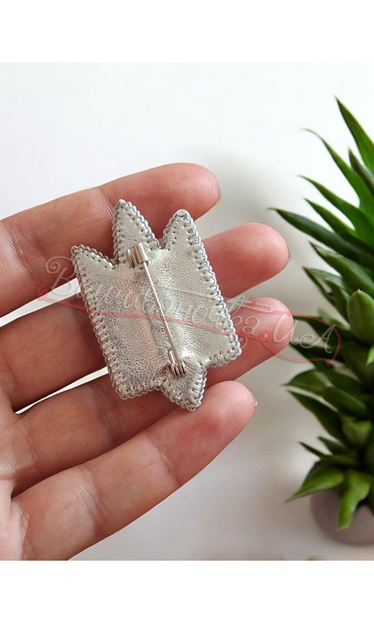 Брошка Тризуб ББ19 - фото 3 vishivano4ka.com.ua