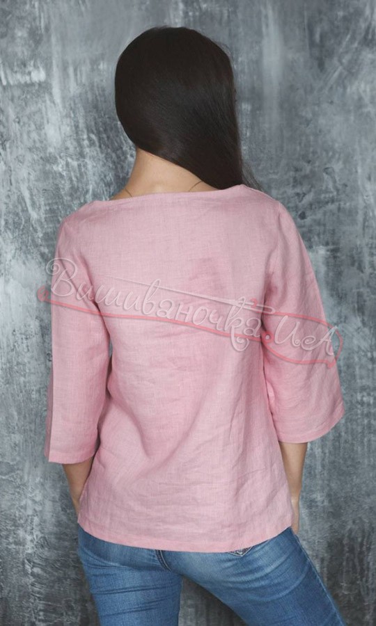 Блуза розового цвета с вышивкой BL 253 - фото 3 vishivano4ka.com.ua
