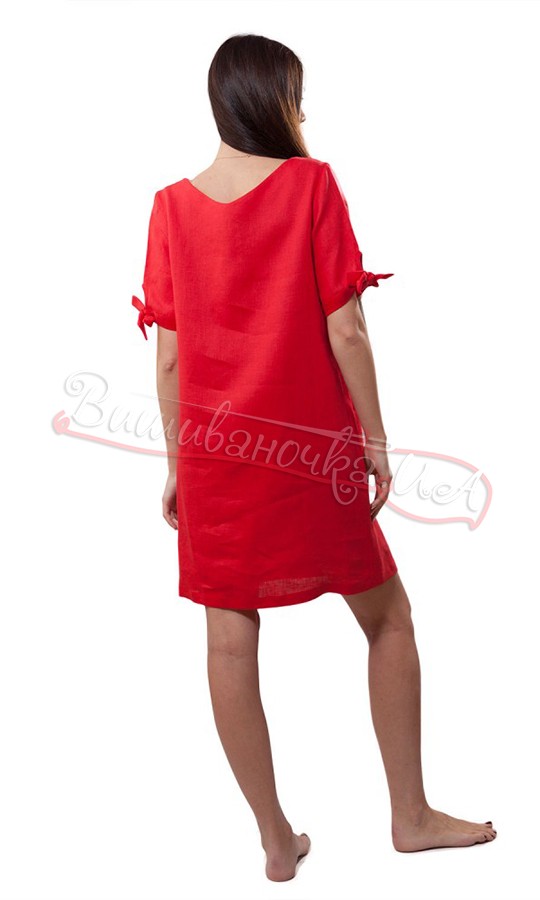 Льняное женское платье SL 200 - фото 3 vishivano4ka.com.ua