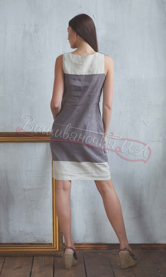 Женское льняное платье SL 172 - фото 3 vishivano4ka.com.ua