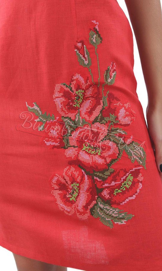 Жіноча сукня з квітковим узором SL 170 - фото 6 vishivano4ka.com.ua