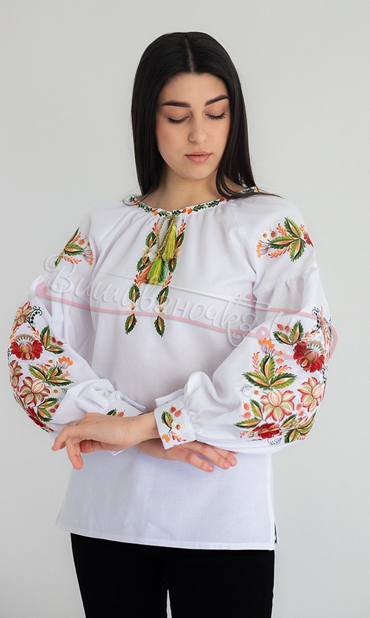 Жіноча блуза з барвистим узором 244-2 - фото 3 vishivano4ka.com.ua