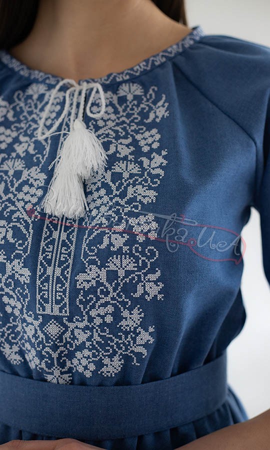 Жіноче плаття під колір джинсу 117-7 - фото 5 vishivano4ka.com.ua