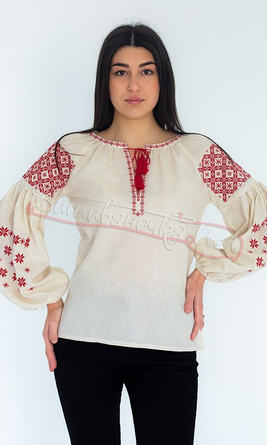 Жіноча блуза сірого кольору з вишивкою 235-4 - фото 3 vishivano4ka.com.ua