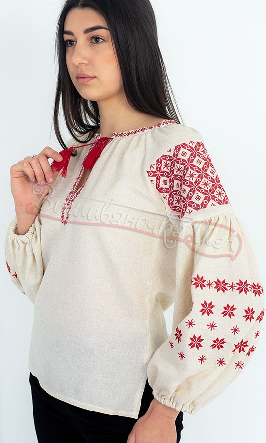 Жіноча блуза сірого кольору з вишивкою 235-4 - фото 5 vishivano4ka.com.ua