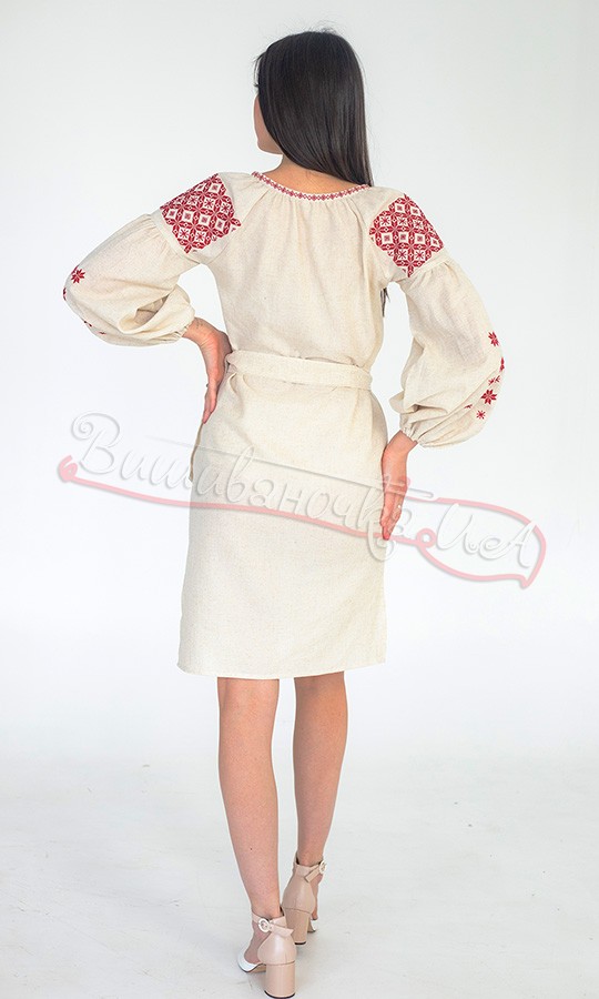 Сукня з червоним орнаментом 135-4 - фото 4 vishivano4ka.com.ua