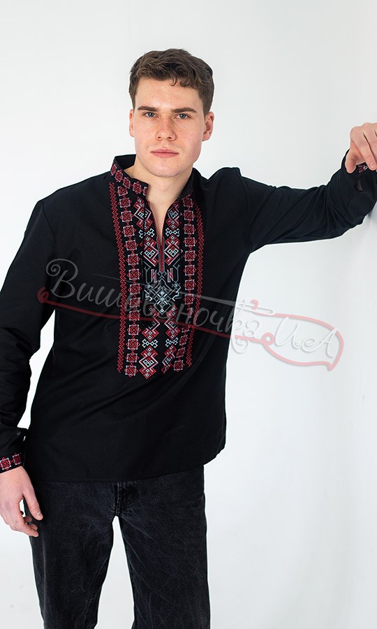 Мужская вышиванка с гербом 365-12 - фото 3 vishivano4ka.com.ua