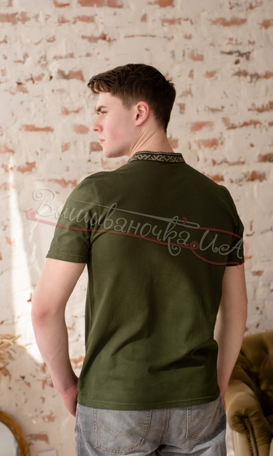 Футболка кольору хакі 5209 - фото 4 vishivano4ka.com.ua