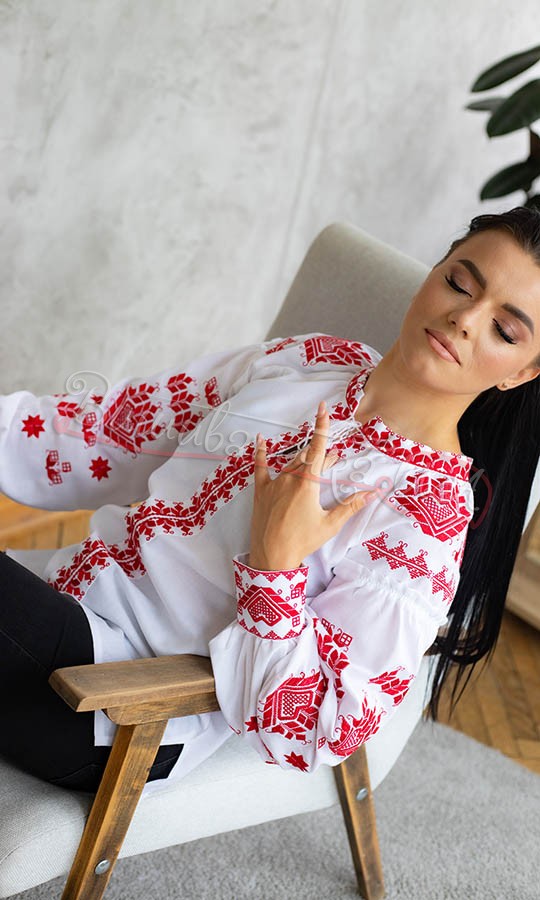 Блуза з яскравою вишивкою 553-2 - фото 3 vishivano4ka.com.ua